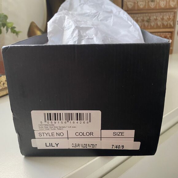 Prettylittlething PLT new Clear Heel Block Mules Stiletto Kitten Heel Sandals 9 - Picture 9 of 9
